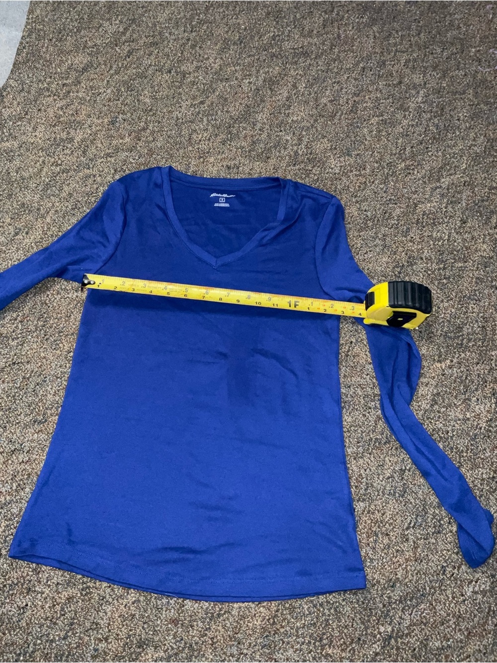 EDDIE BAUER Women VNeck szS Long Sleeve tshirt Royal Blue NWOT